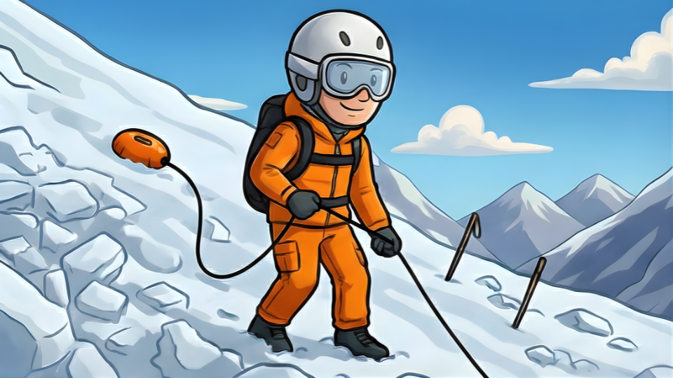 AvaBuoy Connection Cord in Avalanche Debris