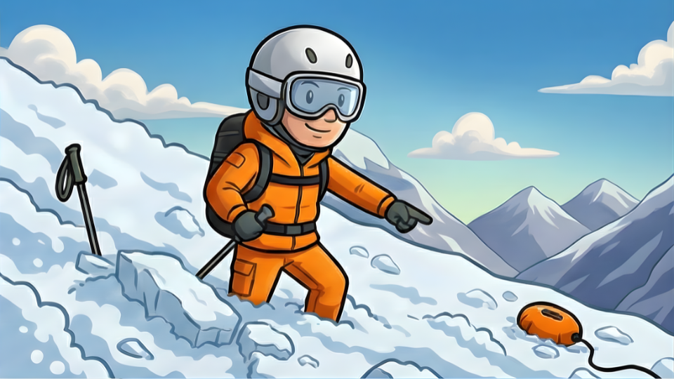 AvaBuoy Surface Marker Buoy on Snow